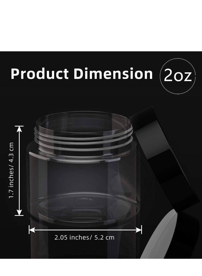 SYOSI Cosmetic Jars, 4 Pcs 3.4 oz Plastic Jars, Round Leak Proof Clear Container with Lid, Wide-Mouth Refillable Small Storage Containers for Slime, Cosmetic, Lotion, Candy, Craft - Image 4