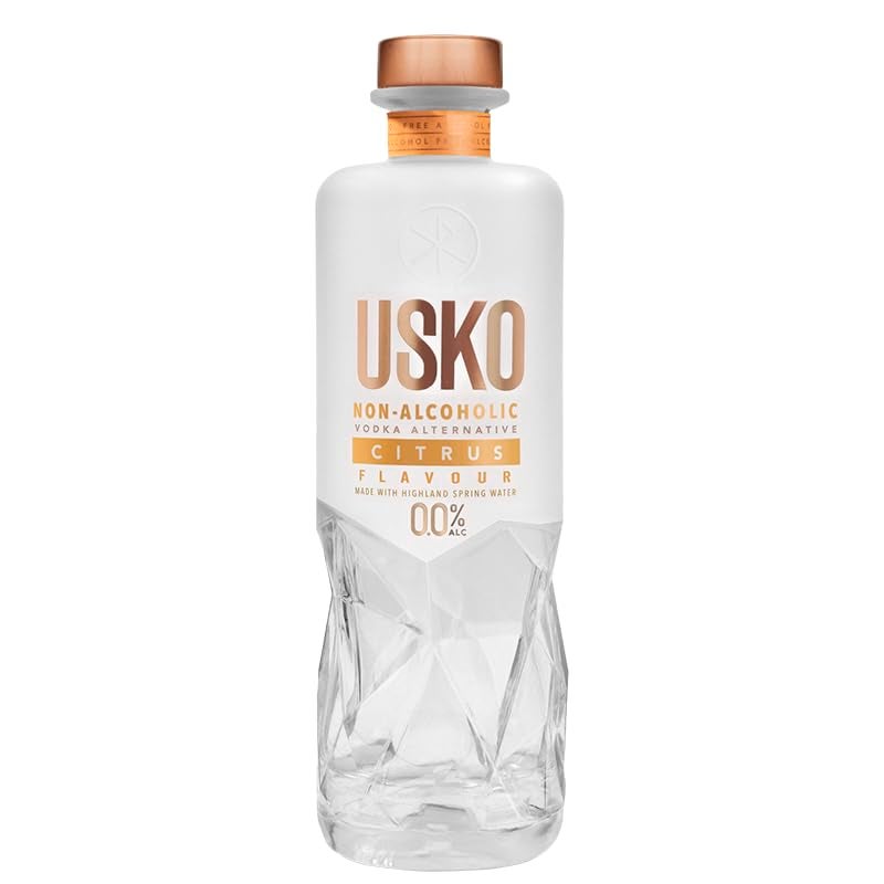 USKO Citrus Non Alcoholic Vodka, Award Winning 0.0% ABV Non Alcoholic Spirits With a Lemon Lime Twist and a Cool Cucumber Breeze - Halal, Low Sugar, Vegan and Gluten-Free, Part of the Spirits of Virtue Range (700ml) - Image 1