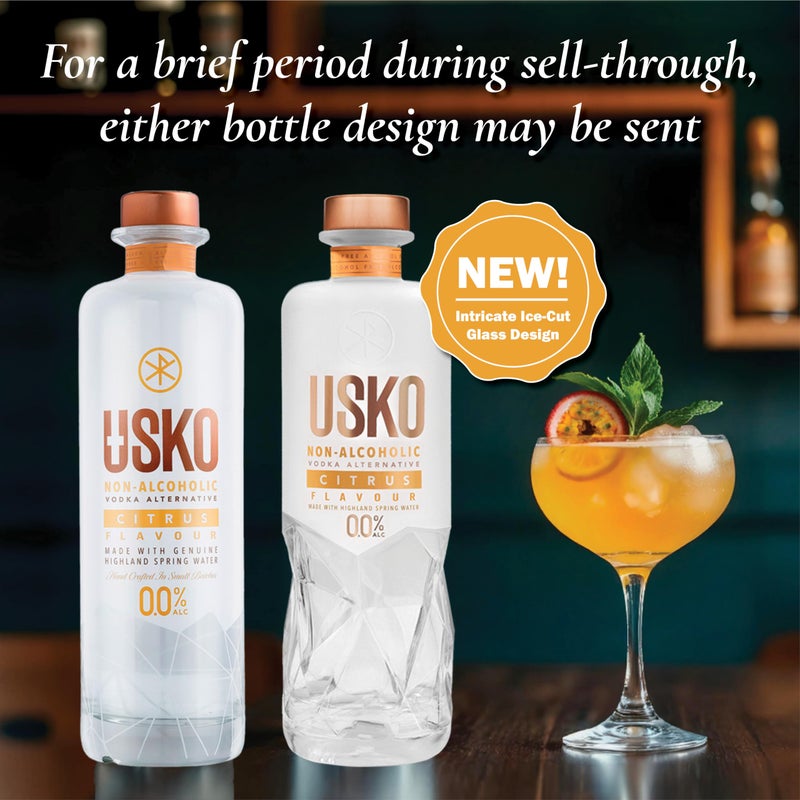 USKO Citrus Non Alcoholic Vodka, Award Winning 0.0% ABV Non Alcoholic Spirits With a Lemon Lime Twist and a Cool Cucumber Breeze - Halal, Low Sugar, Vegan and Gluten-Free, Part of the Spirits of Virtue Range (700ml) - Image 2