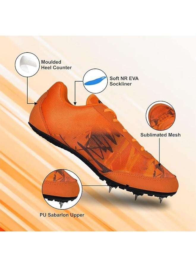 نيفيا حذاء رياضي رجالي Zion-1 للجري، حذاء رياضي للجري، حذاء ألعاب القوى للرجال (برتقالي) UK-08 - Image 2