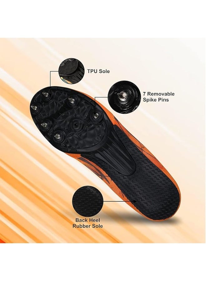 نيفيا حذاء رياضي رجالي Zion-1 للجري، حذاء رياضي للجري، حذاء ألعاب القوى للرجال (برتقالي) UK-08 - Image 3