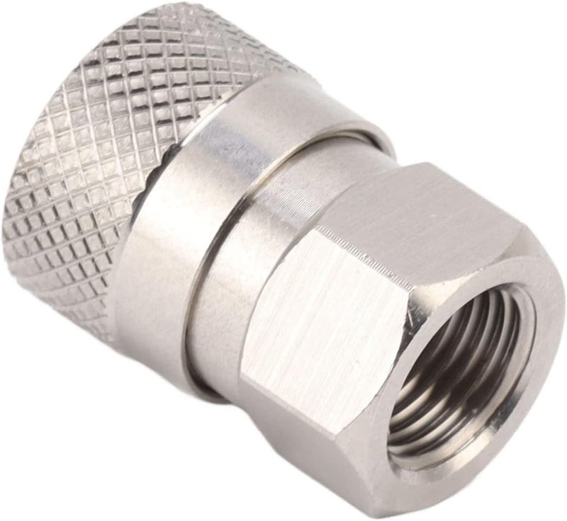 CO2 Refill Connector, 304 Stainless Steel CO2 Filling Adapter with 1/8NPT Female Thread, Leak - Proof Gas Tank Coupling for Home Brewing and Carbonation Systems - Image 2