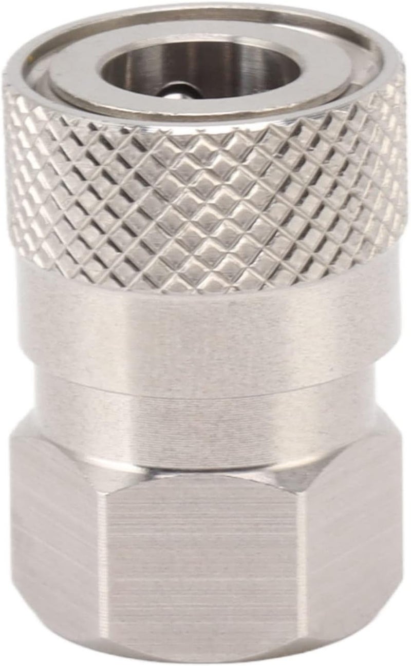 CO2 Refill Connector, 304 Stainless Steel CO2 Filling Adapter with 1/8NPT Female Thread, Leak - Proof Gas Tank Coupling for Home Brewing and Carbonation Systems - Image 1