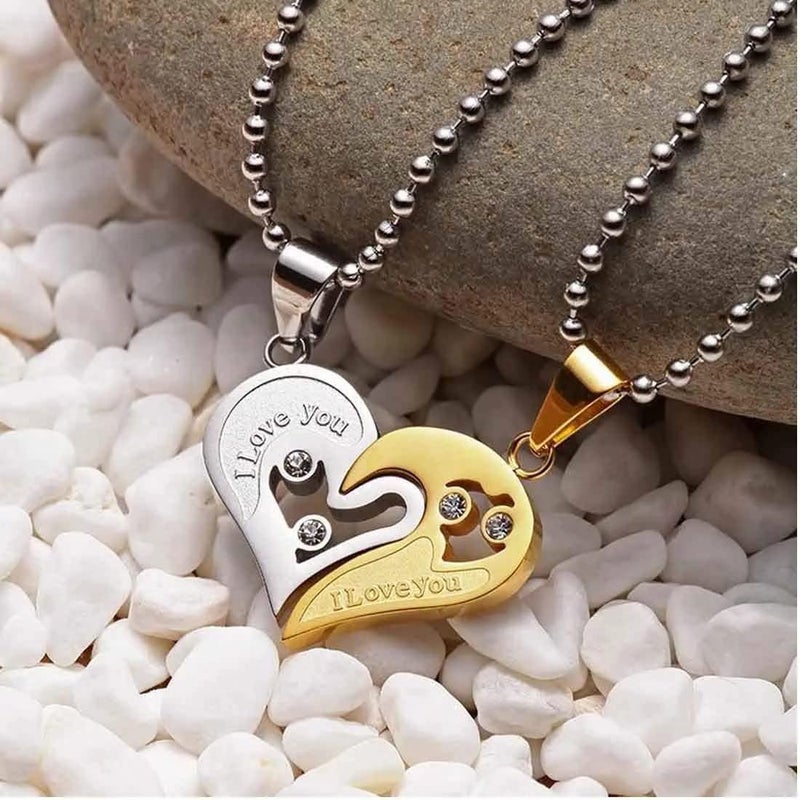 AJS Unisex Golden Silver Stainless Steel Heart Locket Pendant - Image 3