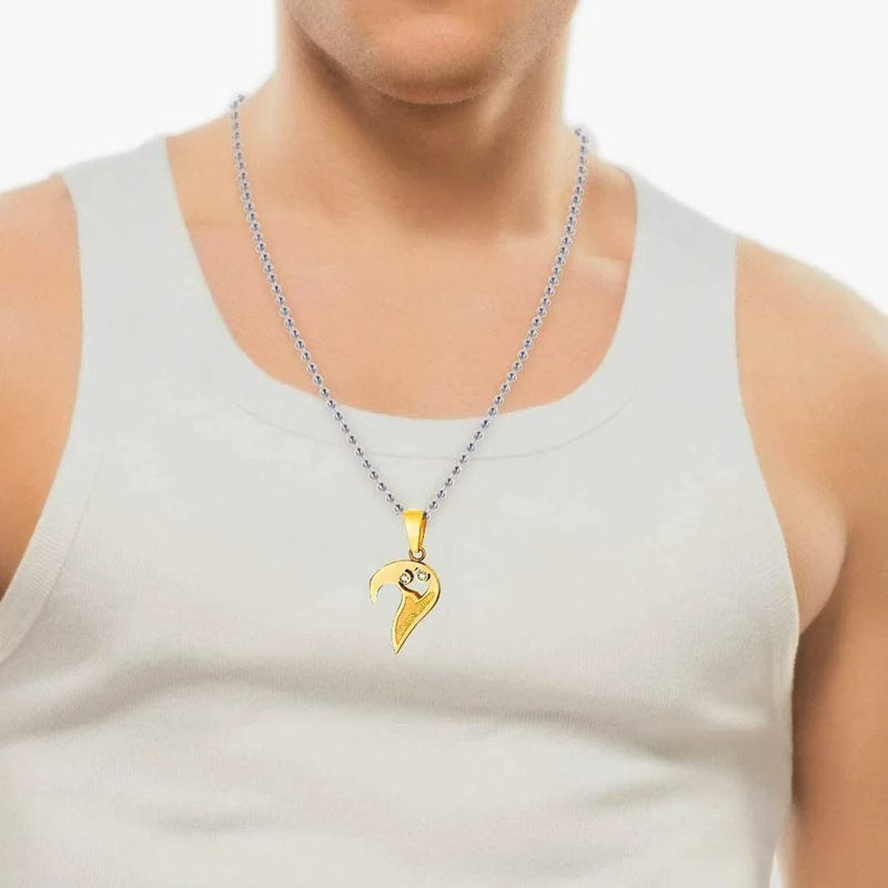 AJS Unisex Golden Silver Stainless Steel Heart Locket Pendant - Image 5
