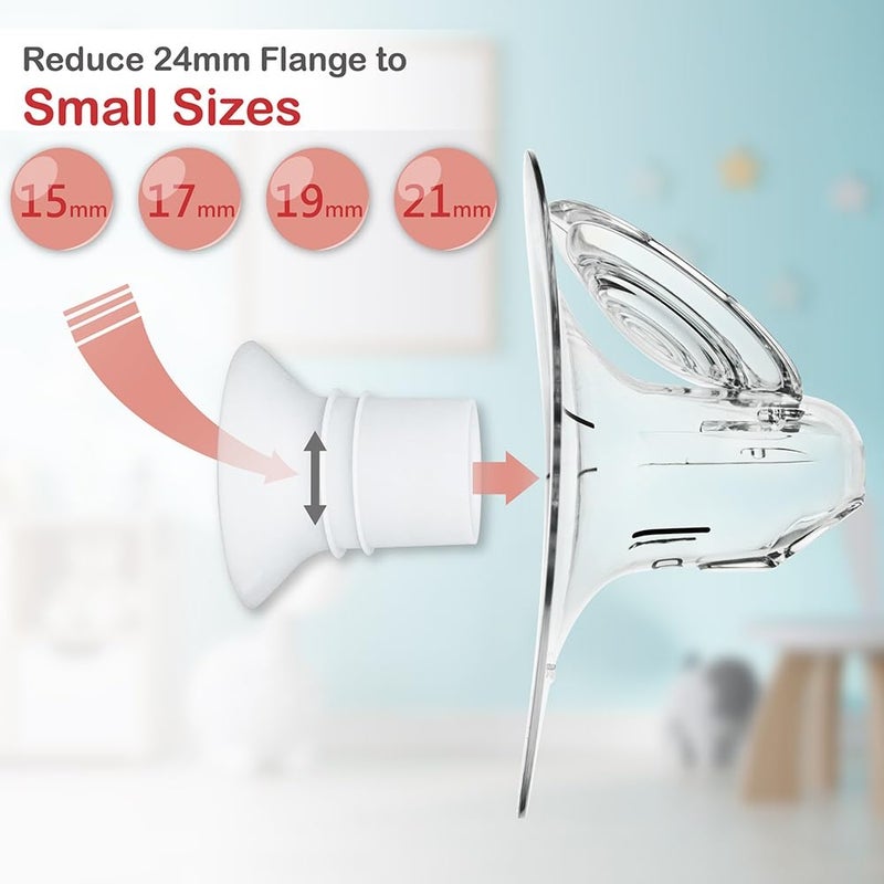 Nenesupply 15mm Flange Insert Compatible with Elvie Stride Flange Pump Parts Momcozy Medela Flange Spectra Willow Reduce 24mm to 15mm Use as Elvie Inserts Medela Insert Momcozy Insert - Image 2