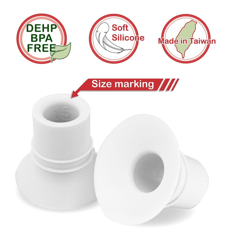 Nenesupply 15mm Flange Insert Compatible with Elvie Stride Flange Pump Parts Momcozy Medela Flange Spectra Willow Reduce 24mm to 15mm Use as Elvie Inserts Medela Insert Momcozy Insert - Image 5