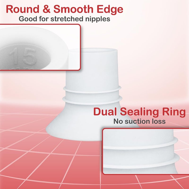 Nenesupply 15mm Flange Insert Compatible with Elvie Stride Flange Pump Parts Momcozy Medela Flange Spectra Willow Reduce 24mm to 15mm Use as Elvie Inserts Medela Insert Momcozy Insert - Image 4