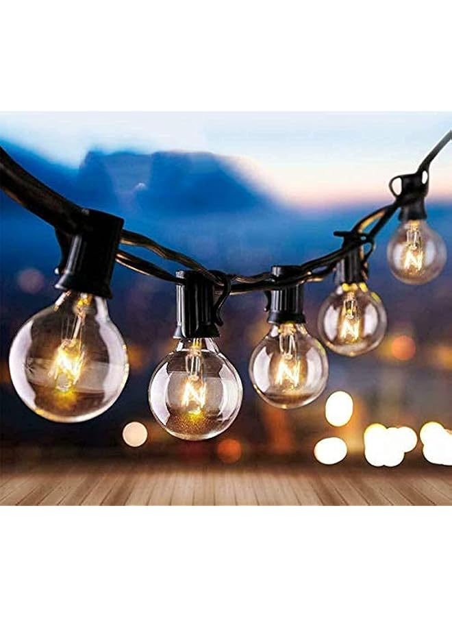 The Bros 25Ft G40 Outdoor String Lights with 25 Globe Clear Bulbs & 2 Spare Bulbs Waterproof IP44 Patio Hanging Lights for Indoor & Outdoor Decoration Patio Backyard Deck Garden Wedding Parties, black - Image 1