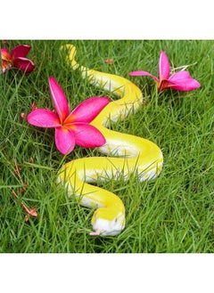 Sienon Realistic Fake Snakes Toy Soft Rubber Snake Figure Garden Snake Scare Birds And Squirrels Python Action Model Snake Toy Figurines Stress Relief Toys Halloween Prank Props (Python)  - Image 4