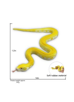 Sienon Realistic Fake Snakes Toy Soft Rubber Snake Figure Garden Snake Scare Birds And Squirrels Python Action Model Snake Toy Figurines Stress Relief Toys Halloween Prank Props (Python)  - Image 3