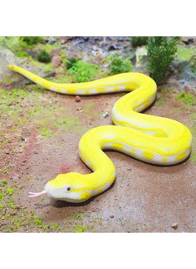 Sienon - Realistic Fake Snakes Toy Soft Rubber Snake Figure Garden Snake Scare Birds And Squirrels Python Action Model Snake Toy Figurines Stress Relief Toys Halloween Prank Props (Python) - Image 1