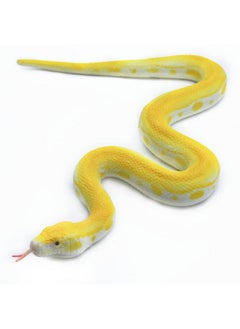 Sienon Realistic Fake Snakes Toy Soft Rubber Snake Figure Garden Snake Scare Birds And Squirrels Python Action Model Snake Toy Figurines Stress Relief Toys Halloween Prank Props (Python)  - Image 1