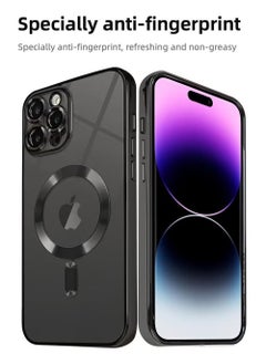 CaseNeo iPhone 15 Pro Max Case with Camera Lens Protect, Protective Case Compatible with Wireless Charging, Anti-Scratch Shockproof Protective Electroplated iPhone 15 Pro Max Case for Women Men - Black  - Image 4