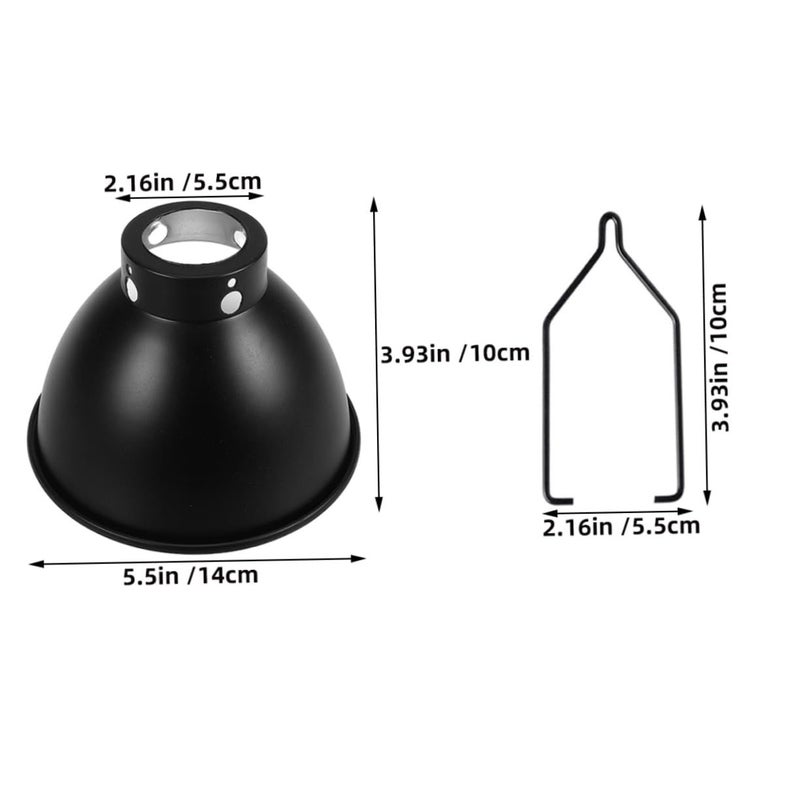 Reptile Heat Lamp Dome 5.5 Inch Deep Insulated Lampshade For Terrarium 2 Pack Metal Light Fixture With Hook For Lizards Snakes And Turtles - Image 3