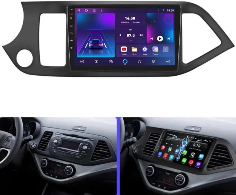 Vierex Fit Kia Picanto Car Stereo kia picanto Kia Morning Android Screen 2011-2016 With Apple Carplay Android Auto Wireless WiFi DSP FM&AM BT AHD Camera Included Fast Interface (4+32GB Carplay 8CORE) - Image 3
