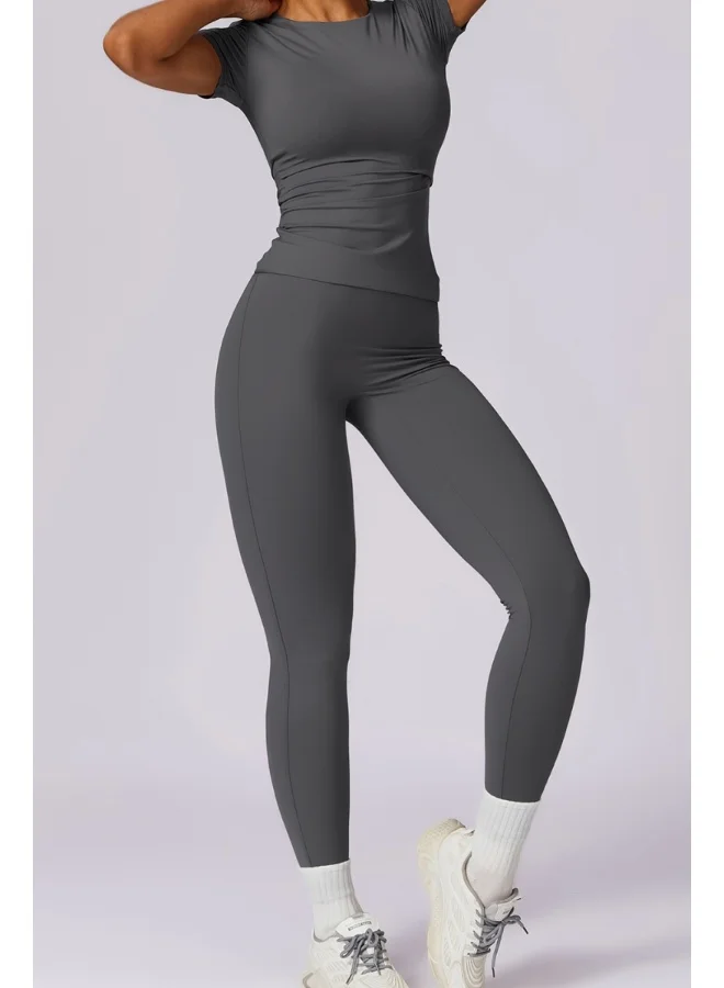 كون.يوغا KAWN YOGA Womens Short Sleeves Shirt.
