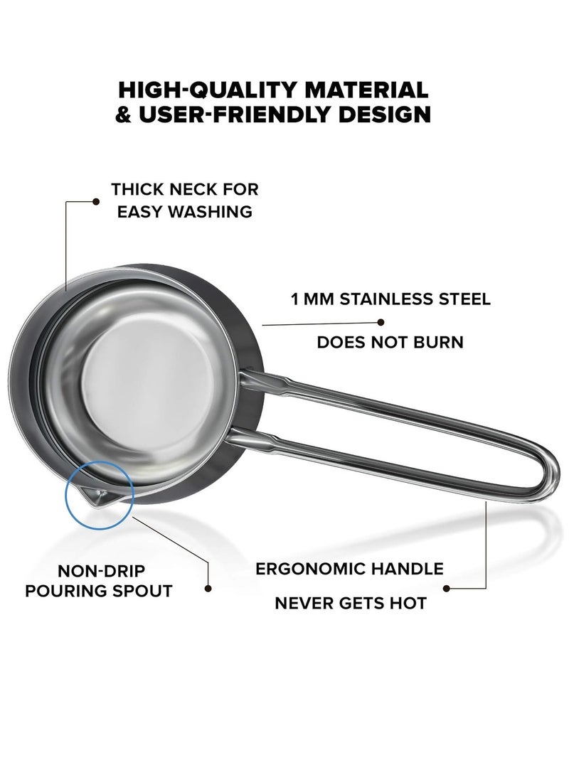 Elegant Set 3pc coffee pot or melting butter And chocolate made by Stainless steel 750/450/250ml - Image 4