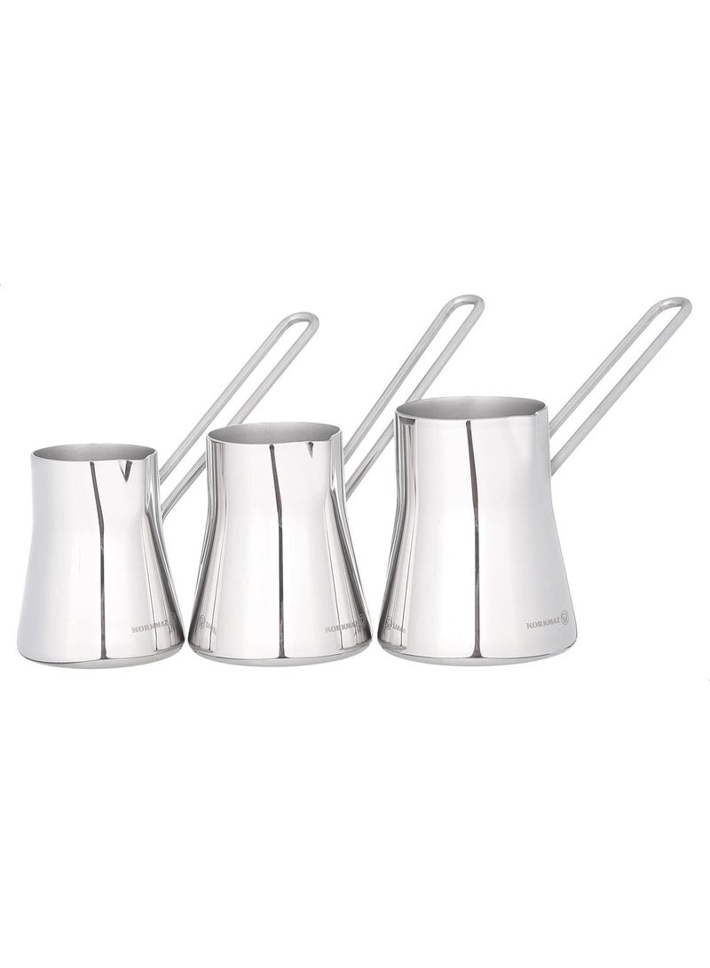 Elegant Set 3pc coffee pot or melting butter And chocolate made by Stainless steel 750/450/250ml - Image 1