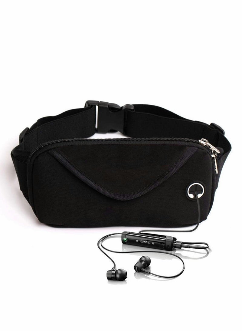 Excefore Running Pack, Slim Waist Bag with Phone Holder for Men and Women, Suitable for Walking Hiking Workout Traveling Cycling, Fit for All Cell Phones, Black - Image 1
