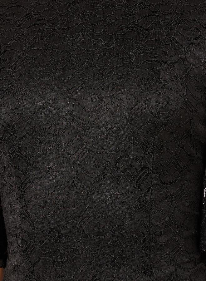 Styli Flutter Sleeve Fitted Lace Midi Dress  - Image 4