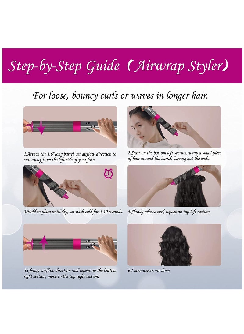 Zikra 40MM/1.6 Inch Long Hair Curling Barrels Compatible with Dyson Airwrap Styler Attachment Parts, Self-Curling Attachment Accessories for Dyson Airwrap Styler HS01 HS05 - Image 4