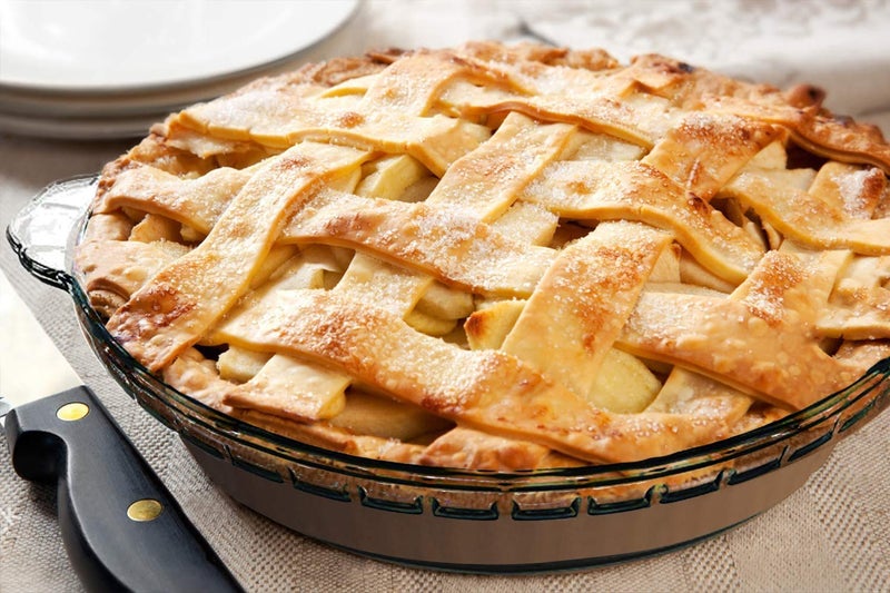 ARUZEN 700ml Glass Pie Plate Round Glass Pie Pan with Handles Shallow Pie Baking Dish for Apple Pie Pumpkin Pie and Quiche - Image 5