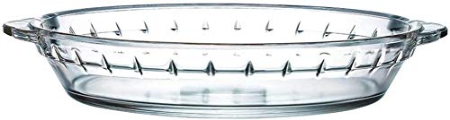 ARUZEN 700ml Glass Pie Plate Round Glass Pie Pan with Handles Shallow Pie Baking Dish for Apple Pie Pumpkin Pie and Quiche - Image 2