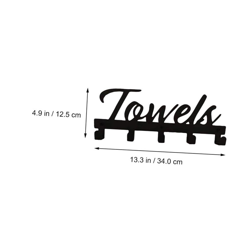 Matte Black Wall Mounted Towel Rack with Hooks for Bathroom Bedroom Kitchen Storage - Image 3