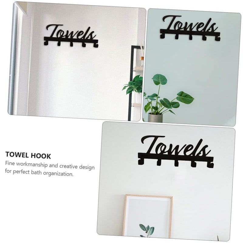 Matte Black Wall Mounted Towel Rack with Hooks for Bathroom Bedroom Kitchen Storage - Image 5