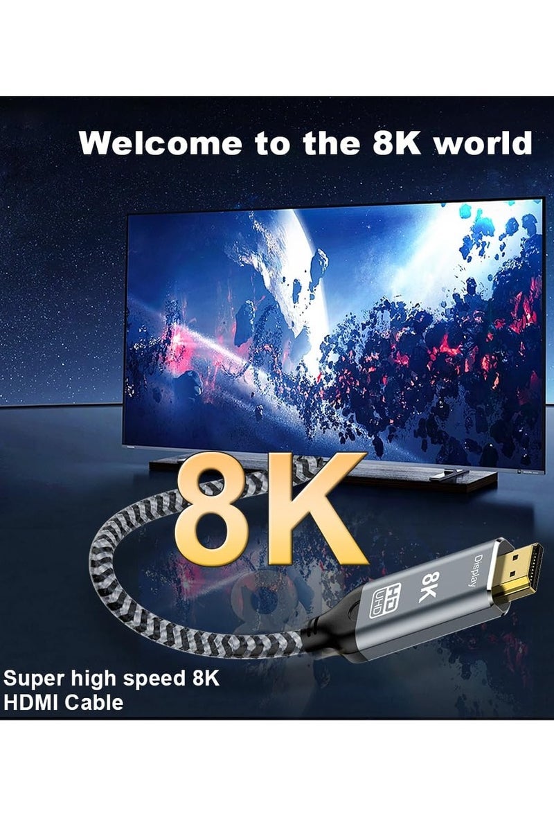 ELTRAZONE 8K USB C to HDMI Cable 48Gbps USB Type-C to HDMI Braided Cord 2M (8K@60Hz,4K@120Hz) Compatible with Thunderbolt 4/3,iPhone 16/15 Series,Macbook Pro/Air,iPad Pro/Air/11th/10th Gen,Dell XPS 17 Gaming PC-Monitors. - Image 2