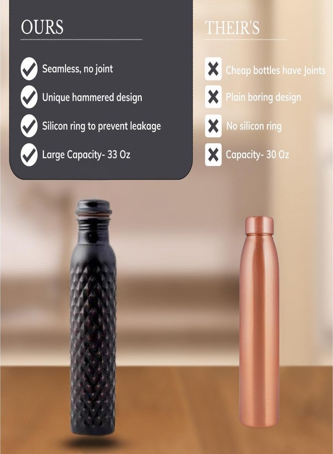 STAGLIFE Copper Water Bottles for Drinking Water for Men Women - Pure Copper Ayurvedic Water Bottle Drinking Jug - Vessel Dispenser with Ayurveda Benefits for Sports Fitness Yoga - 33 Ounces - Image 5
