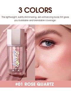 LANGMANNI Glow Bloom Liquid Highlighter Makeup Rose Quartz Glow Bloom Highlighter Shimmer Glitter Illuminating Cheek High Gloss Finish Face Highlighter Moisturizing Glitter Liquid Highlighter 01  - Image 2