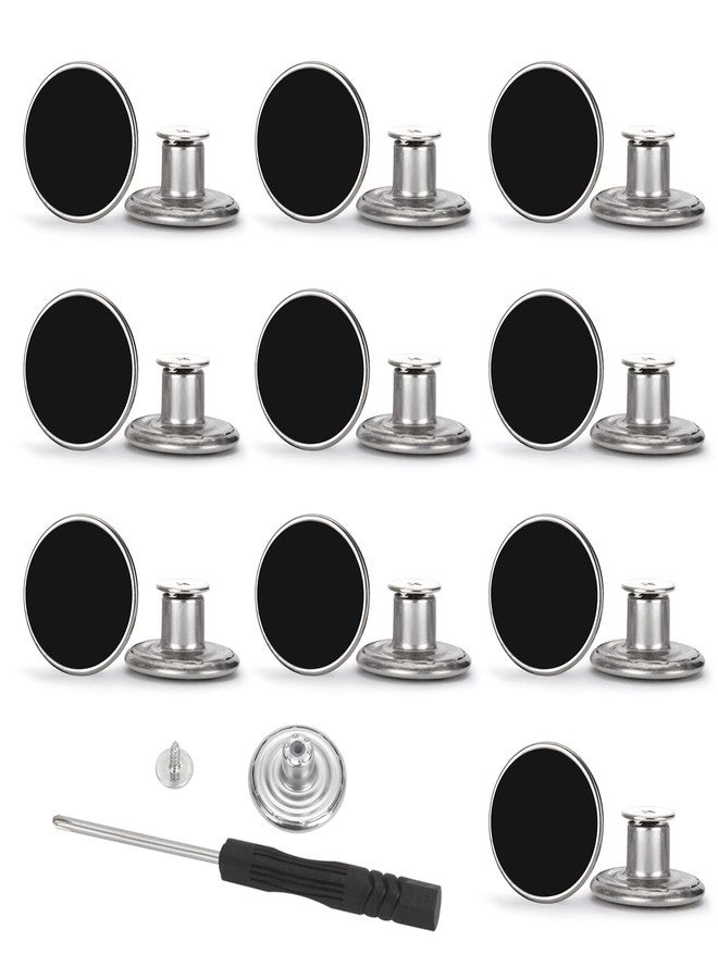 ZENGLU 20 Sets of Black 17mm Jeans Button Pins, Waistband Jeans Buttons, No Sewing or Tools Required, Instant Replacement Snap Button Trouser Buttons, Reusable and Adjustable Metal Trouser Button Fasteners… - Image 1