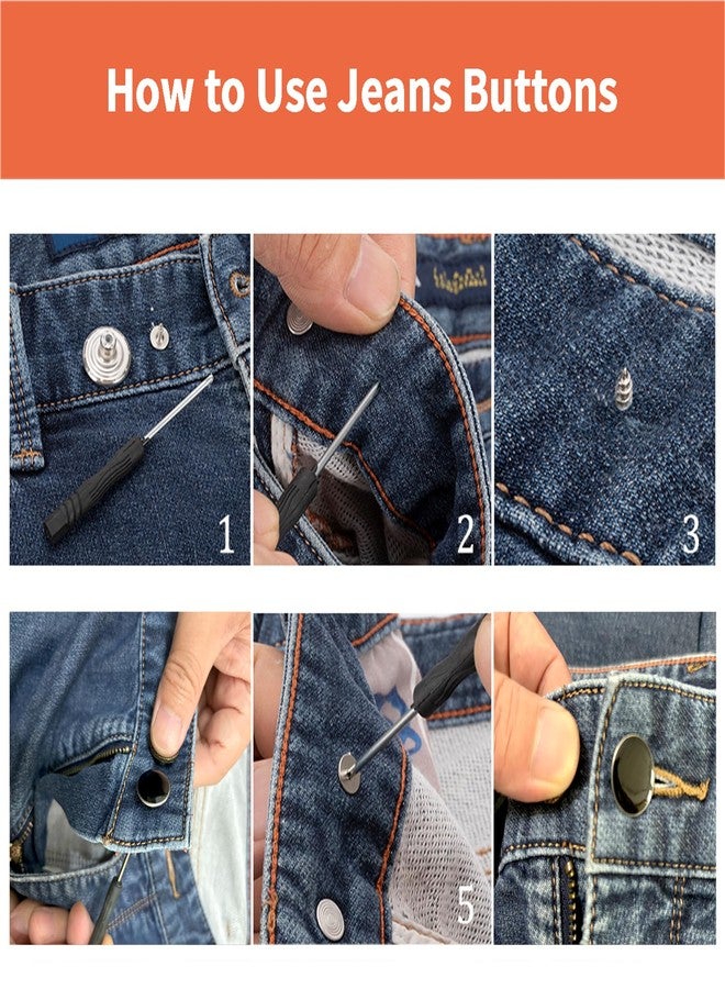 ZENGLU 20 Sets of Black 17mm Jeans Button Pins, Waistband Jeans Buttons, No Sewing or Tools Required, Instant Replacement Snap Button Trouser Buttons, Reusable and Adjustable Metal Trouser Button Fasteners… - Image 3
