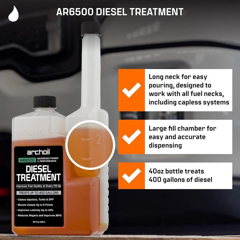 Archoil AR6500 Diesel Treatment (40.6oz) Two Pack - Treats 800 Gallons - Additive for All Diesel Vehicles - Image 3