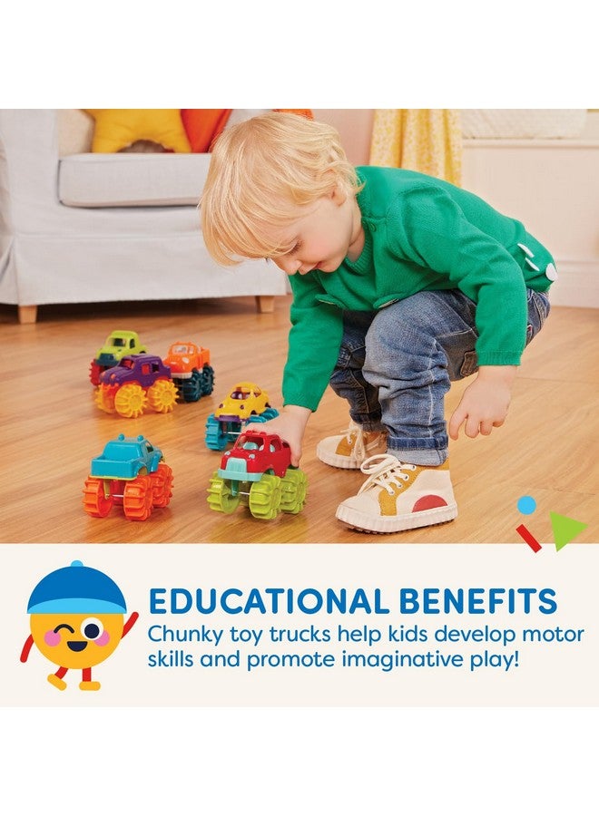 Battat - Plastic Toy Cars - 6-Pack & Storage Bag - Colorful Toddler Trucks - Easy To Clean - 2 Years + - Mini Monster Trucks - Image 4