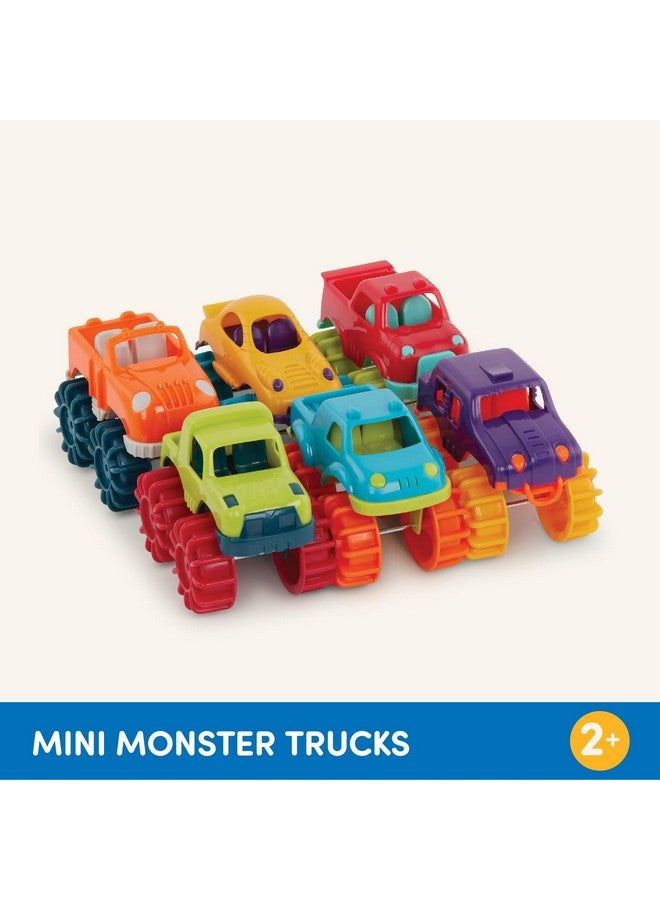 Battat - Plastic Toy Cars - 6-Pack & Storage Bag - Colorful Toddler Trucks - Easy To Clean - 2 Years + - Mini Monster Trucks - Image 5