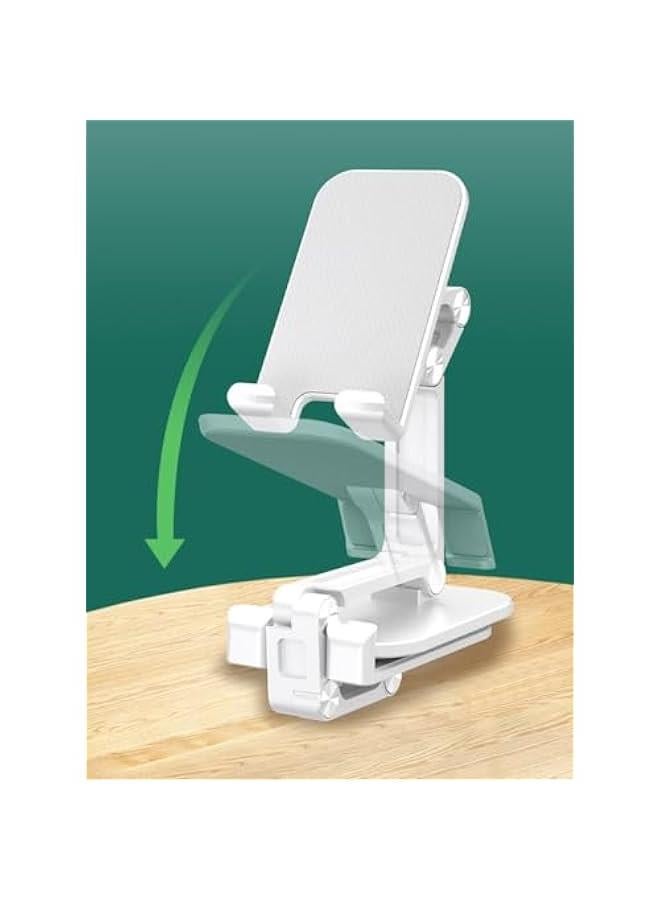 HOOKOR Adjustable Height and Angle Cell Phone Stand for Desk Foldable Holder, Taller iPhone Stand Compatible 4-11 Inch All Mobile Phone/iPad, White, (51-3) - Image 3