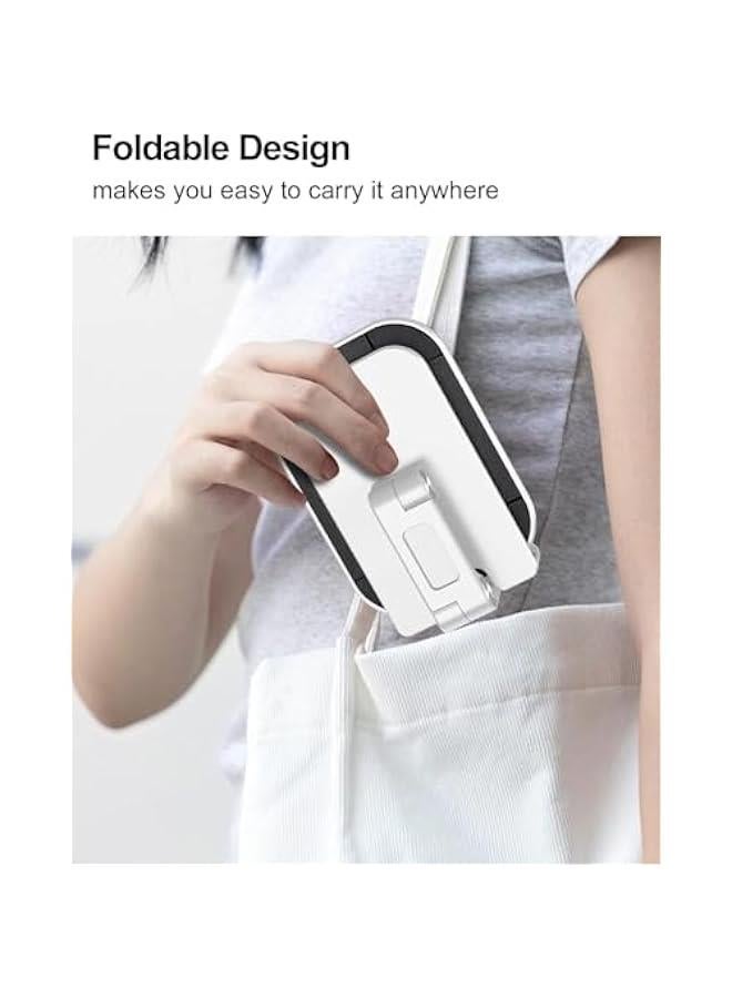 HOOKOR Adjustable Height and Angle Cell Phone Stand for Desk Foldable Holder, Taller iPhone Stand Compatible 4-11 Inch All Mobile Phone/iPad, White, (51-3) - Image 4