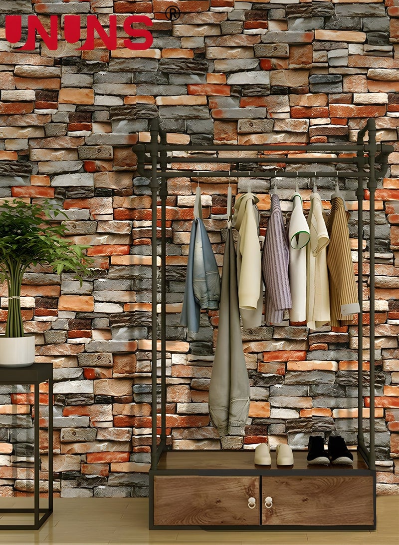 UNUNS 3D Self-Adhesive Wallpaper,45cm x 10m Faux Stone Peel And Stick Wallpaper,Water Proof Spillage Proof,PVC Wallpaper For House Decoration - Image 3