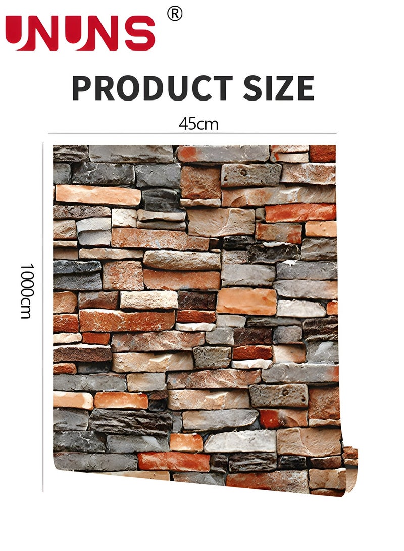 UNUNS 3D Self-Adhesive Wallpaper,45cm x 10m Faux Stone Peel And Stick Wallpaper,Water Proof Spillage Proof,PVC Wallpaper For House Decoration - Image 5