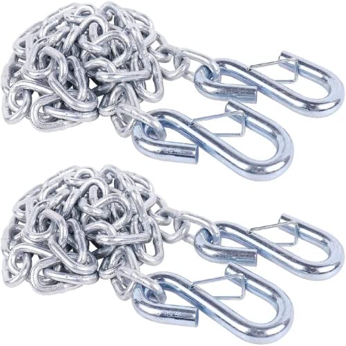 Tnyeobae 48" Trailer Safety Chain with 3/16" Spring Hook,Grade-30 Metal Safety Chain Kit 2000 lbs(pack of 2) - Image 1