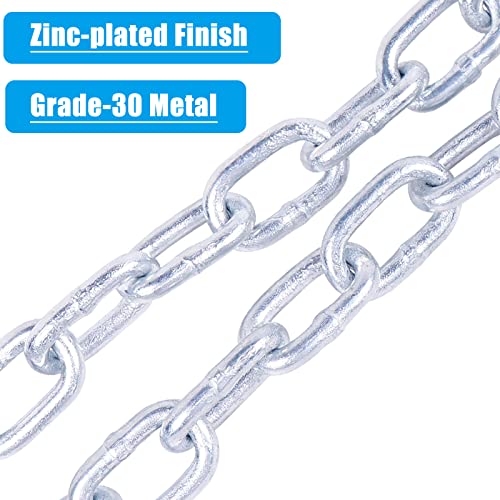 Tnyeobae 48" Trailer Safety Chain with 3/16" Spring Hook,Grade-30 Metal Safety Chain Kit 2000 lbs(pack of 2) - Image 3