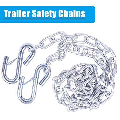 Tnyeobae 48" Trailer Safety Chain with 3/16" Spring Hook,Grade-30 Metal Safety Chain Kit 2000 lbs(pack of 2) - Image 5