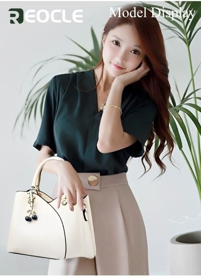 REOCLE Women's Handbag Shoulder Tote Bags with Large Capacity & Adjustable Strap & Versatile Style & Premium Fabric Top Handle Satchel  - Image 2