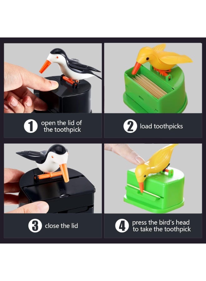 SUNSAR 2 Pcs Toothpick Dispenser Woodpecker Toothpick Holder Cute Funny Plastic Bird Kitchen Accessories - Image 3