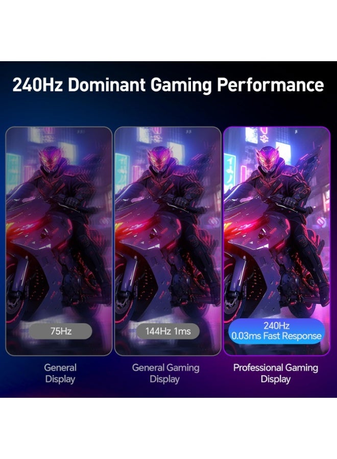 KOORUI 32-Inch UHD 4K OLED Gaming Monitor | 3840×2160, 240Hz Refresh Rate, 0.03ms GTG, HDR True Black 400, Adaptive Sync, 2× HDMI, DisplayPort, 90W USB-C, USB-A 3.0 Tilt/Pivot/Swivel/Height Adjustable Stand, VESA Mount – Ultra-Smooth Esports Display S3241XO - Image 4