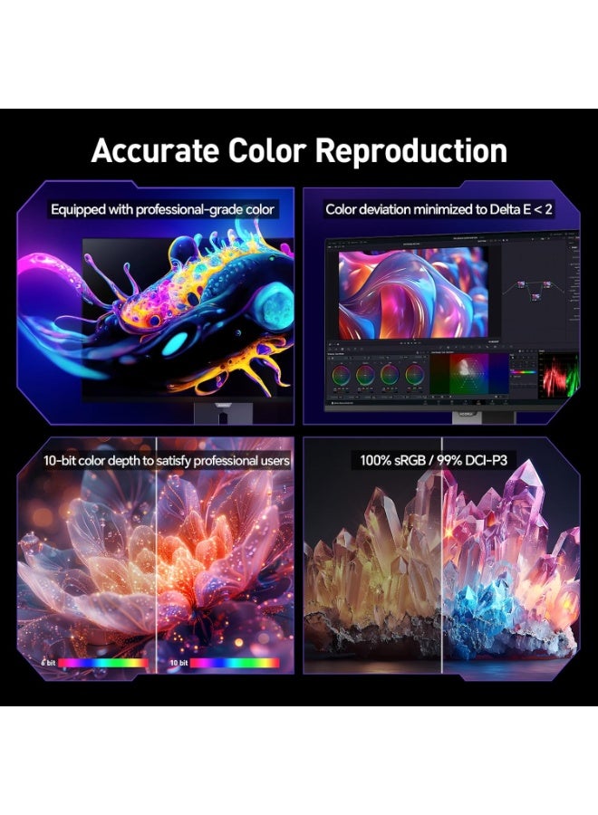 KOORUI 32-Inch UHD 4K OLED Gaming Monitor | 3840×2160, 240Hz Refresh Rate, 0.03ms GTG, HDR True Black 400, Adaptive Sync, 2× HDMI, DisplayPort, 90W USB-C, USB-A 3.0 Tilt/Pivot/Swivel/Height Adjustable Stand, VESA Mount – Ultra-Smooth Esports Display S3241XO - Image 3