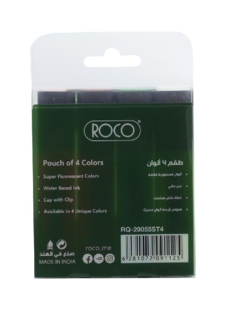 ROCO - Roco Chisel Tip Highlighter Set of 4 Colors - Image 1